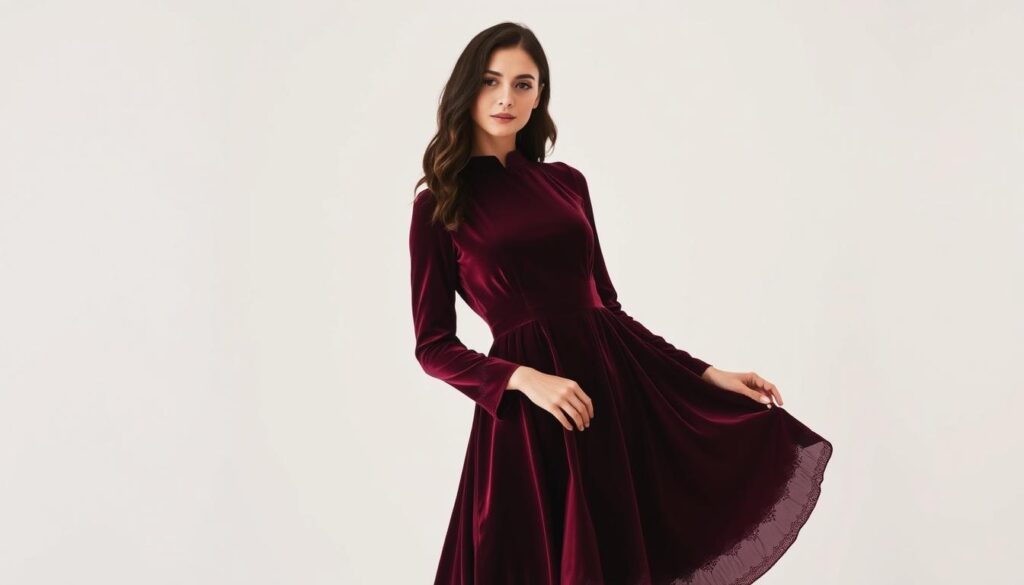 Gaun Burgundy Gaun Burgundy