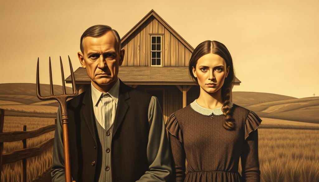 karya seni American Gothic karya seni American Gothic