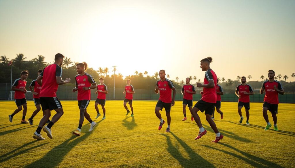 Pemain Persinab Nabire dalam sesi latihan fisik Pemain Persinab Nabire dalam sesi latihan fisik